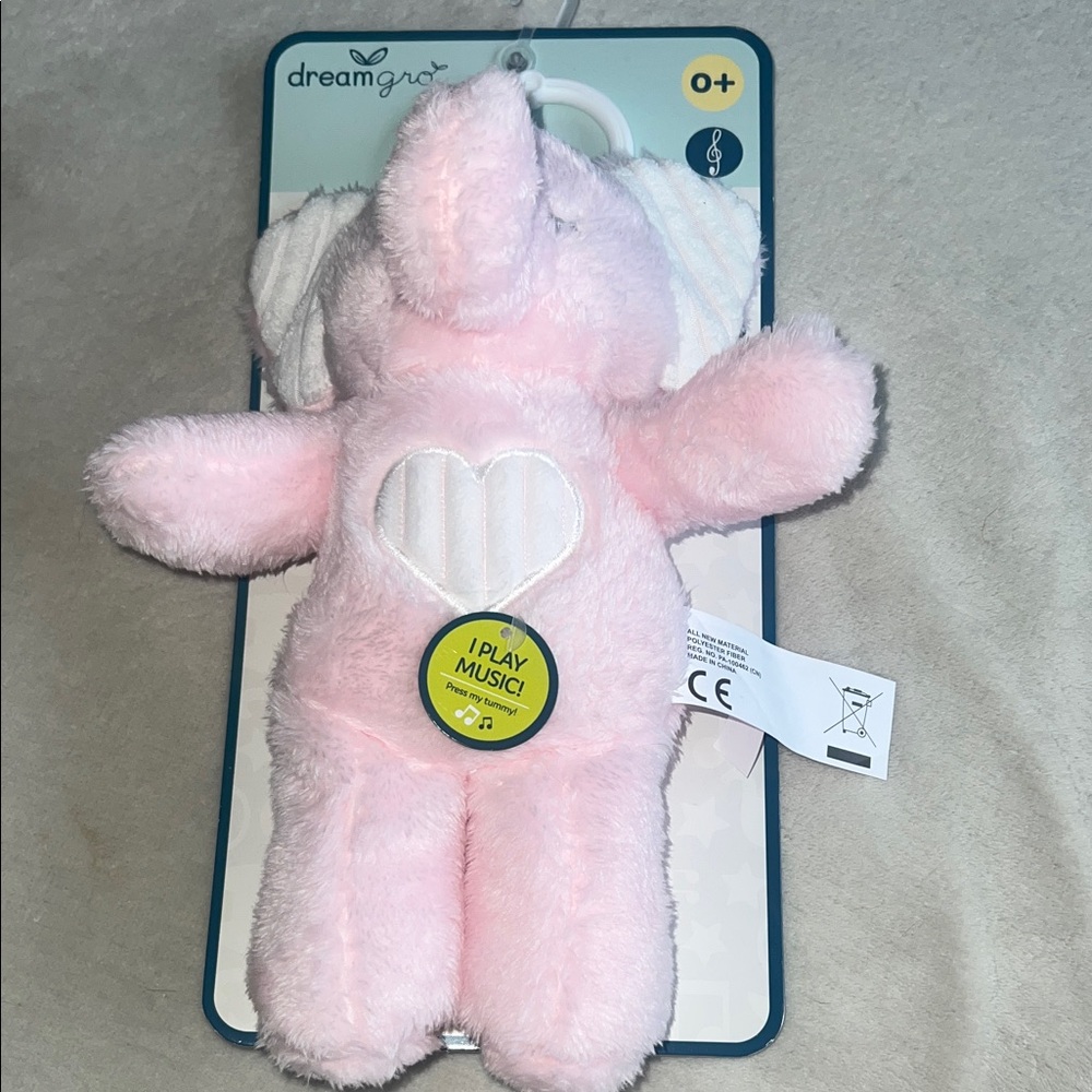 Pink Musical Stuffed Elephant